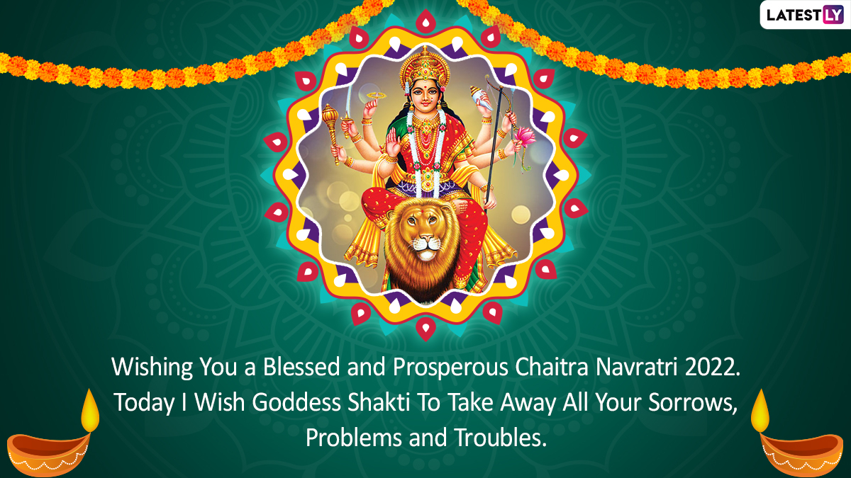 1200x680 Happy Navratri 2022 Greetings & Chaitra Navratri Image: Goddess Durga Wallpaper, Navadurga Photo, SMS, GIFs, WhatsApp Messages and Wishes for Festival Day, Desktop