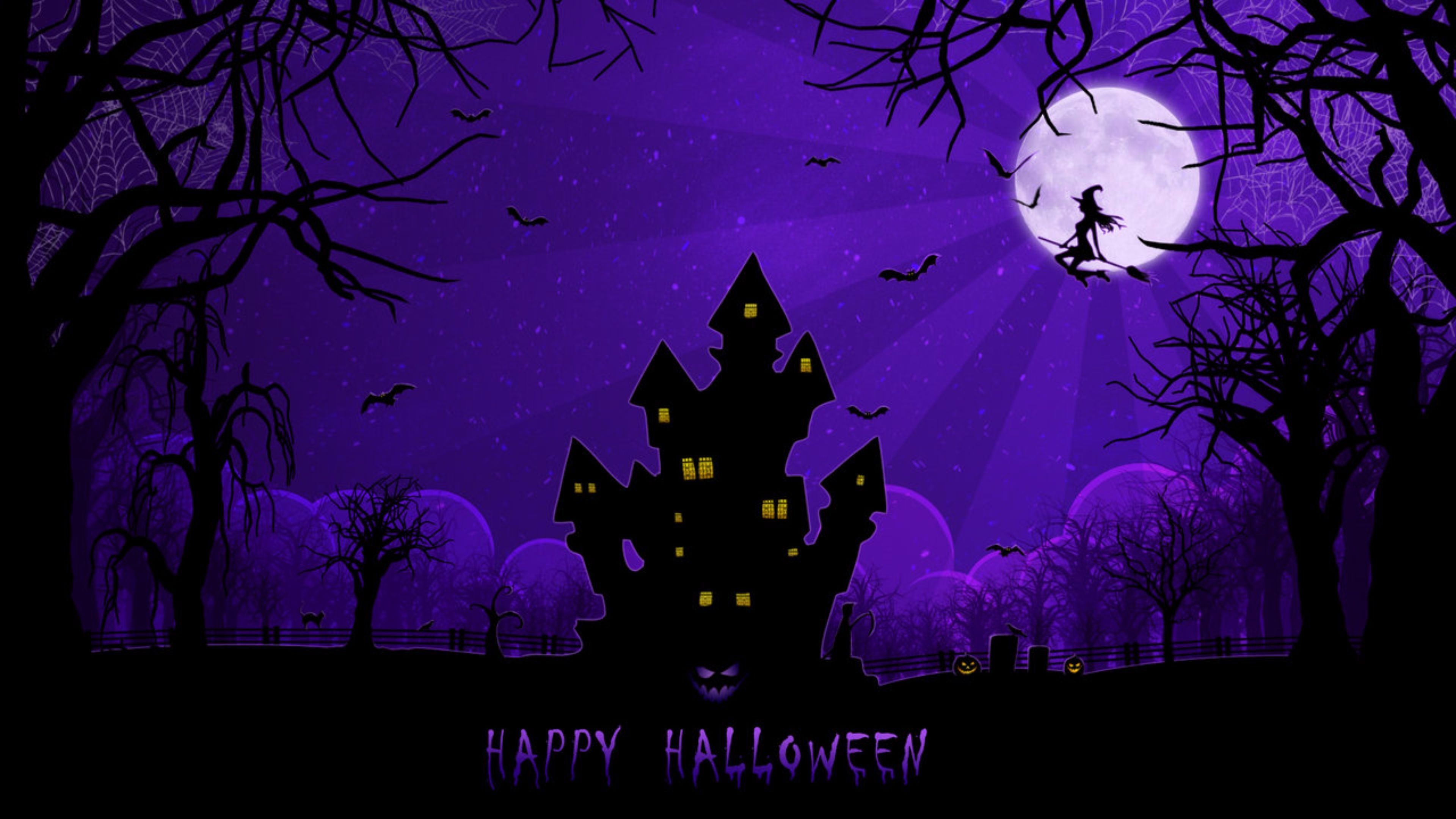 3840x2160 Purple Blue Halloween Wallpaper Free Purple Blue Halloween Background, Desktop