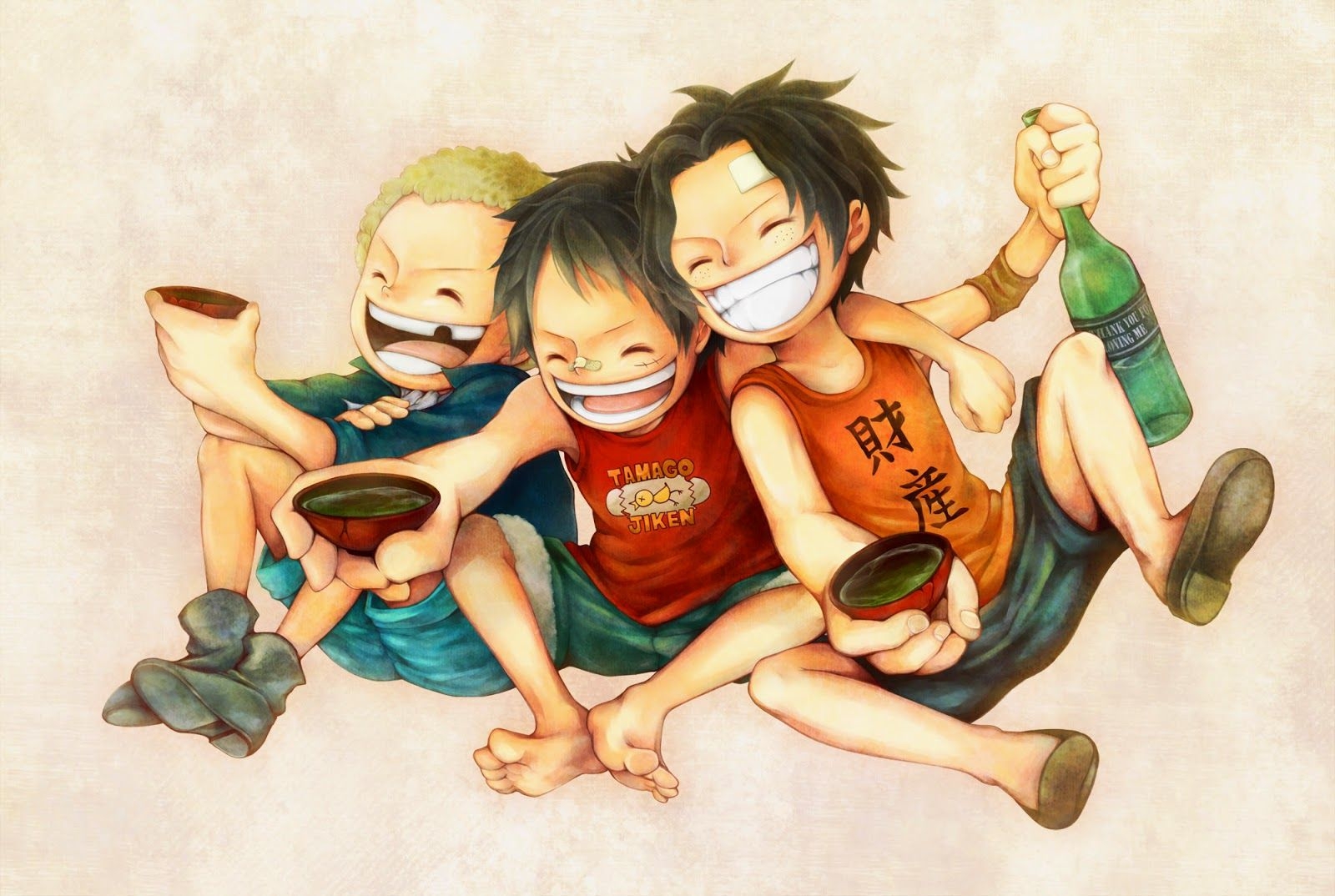 1600x1080 One Piece Wallpaper Ace Sabo Luffy, Desktop