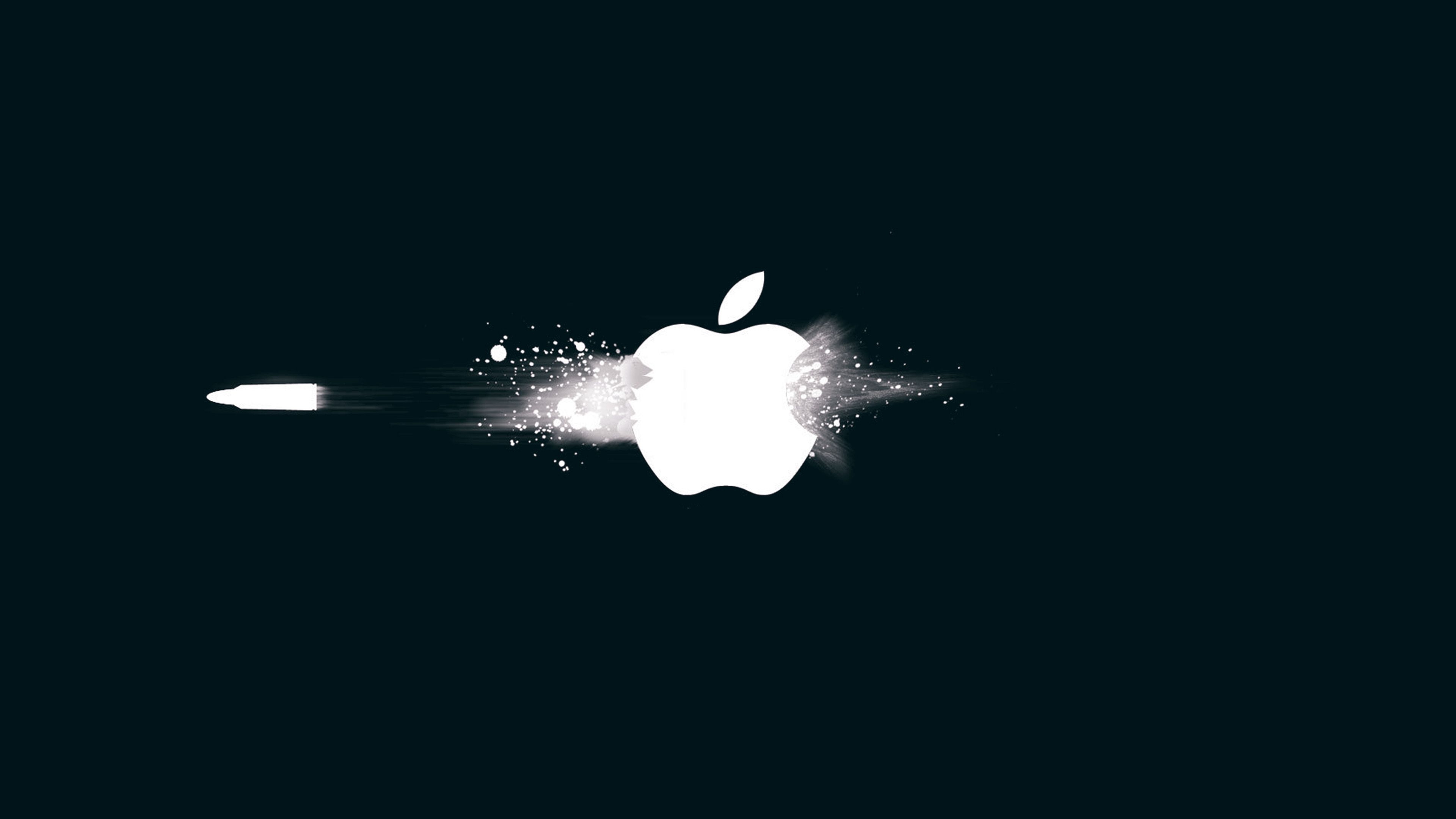 3840x2160 Apple Logo Ihate Blue Minimal Illustration Art Wallpaper, Desktop