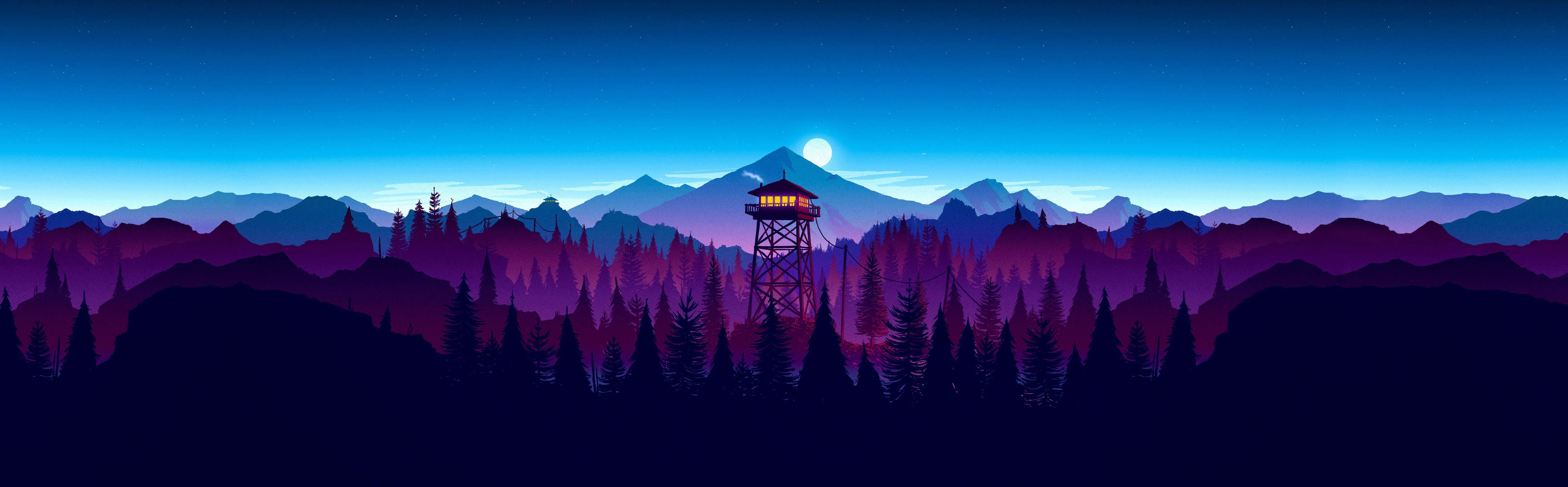 6960x2160 Has Anyone 7680x2106 wallpaper? I have 2 4k monitors, and I can't find a single image of that size. In the meanwhile a nice image of firewatch for you guys [], Dual Screen