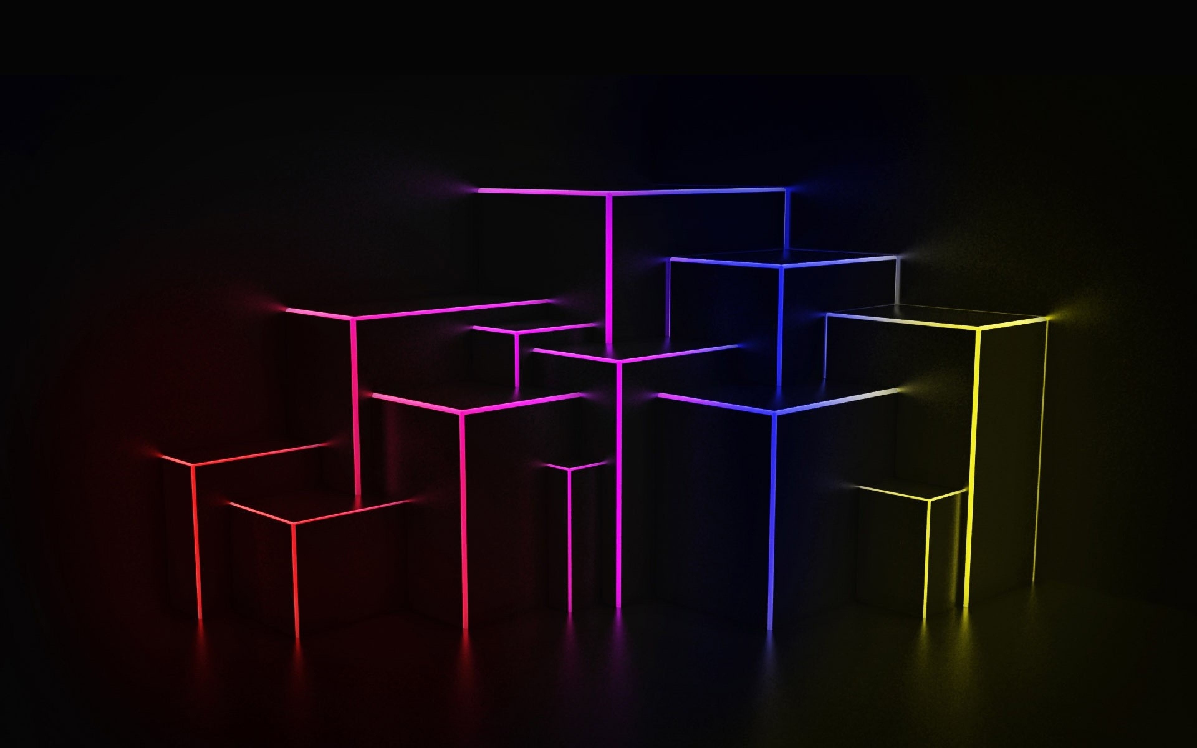 3840x2400 Ultra HD Dark Neon Wallpaper, Desktop