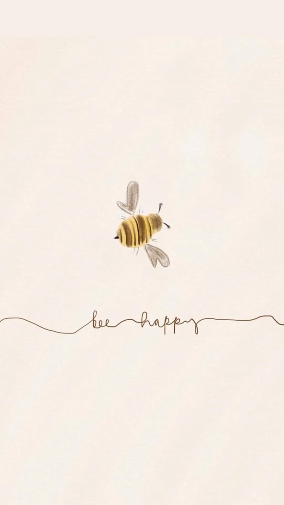 1080x1920 Bee happy. motivational quote, Phone