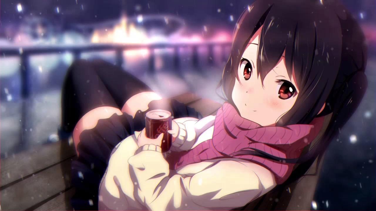 1280x720 Animated Wallpaper Anime Girl in Snow, Desktop