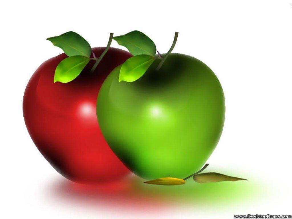 1030x770 Desktop Wallpaper 3D Background Red and Green Apples, Desktop