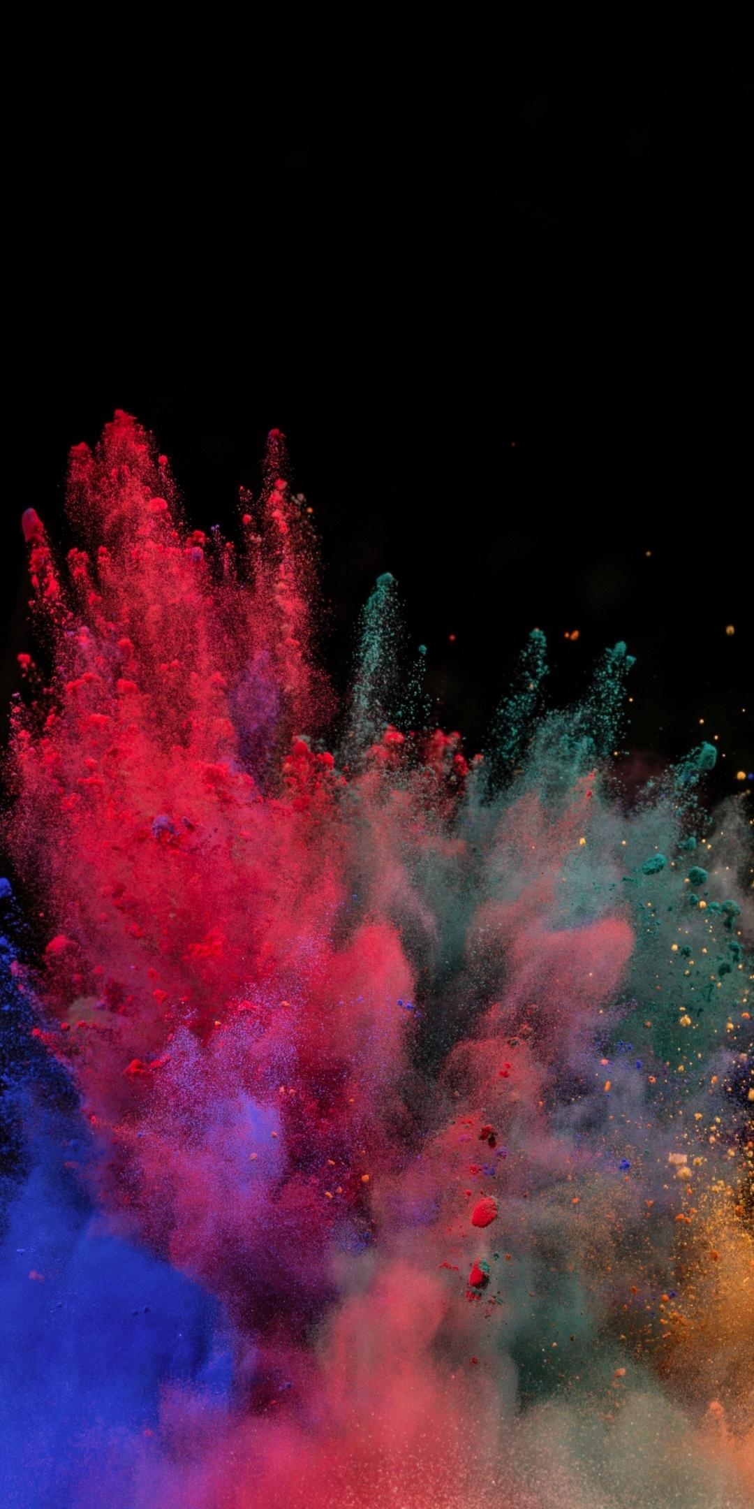 1080x2160 Download  wallpaper color, explosion, powder's blast, honor, Phone