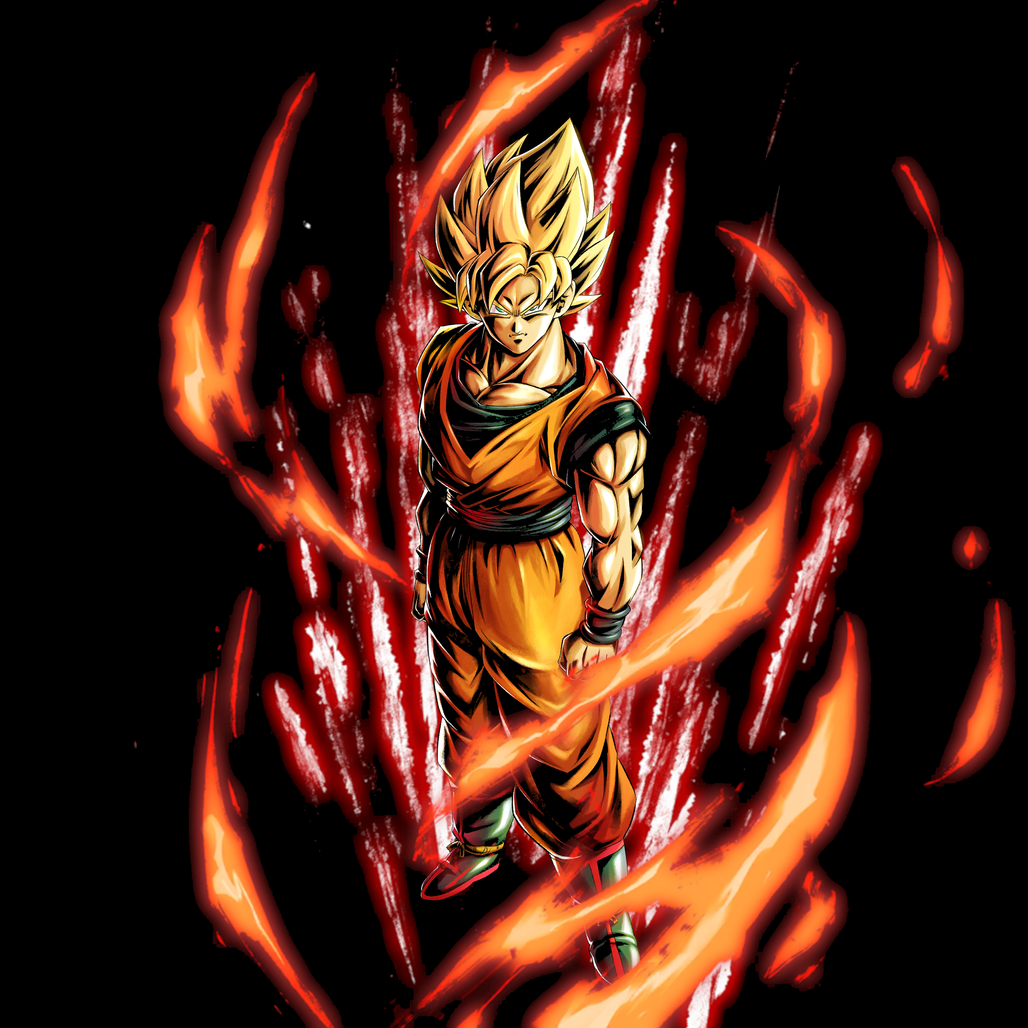 2050x2050 Super Saiyan Goku 57.41% True Black Amoled Wallpaper, Phone