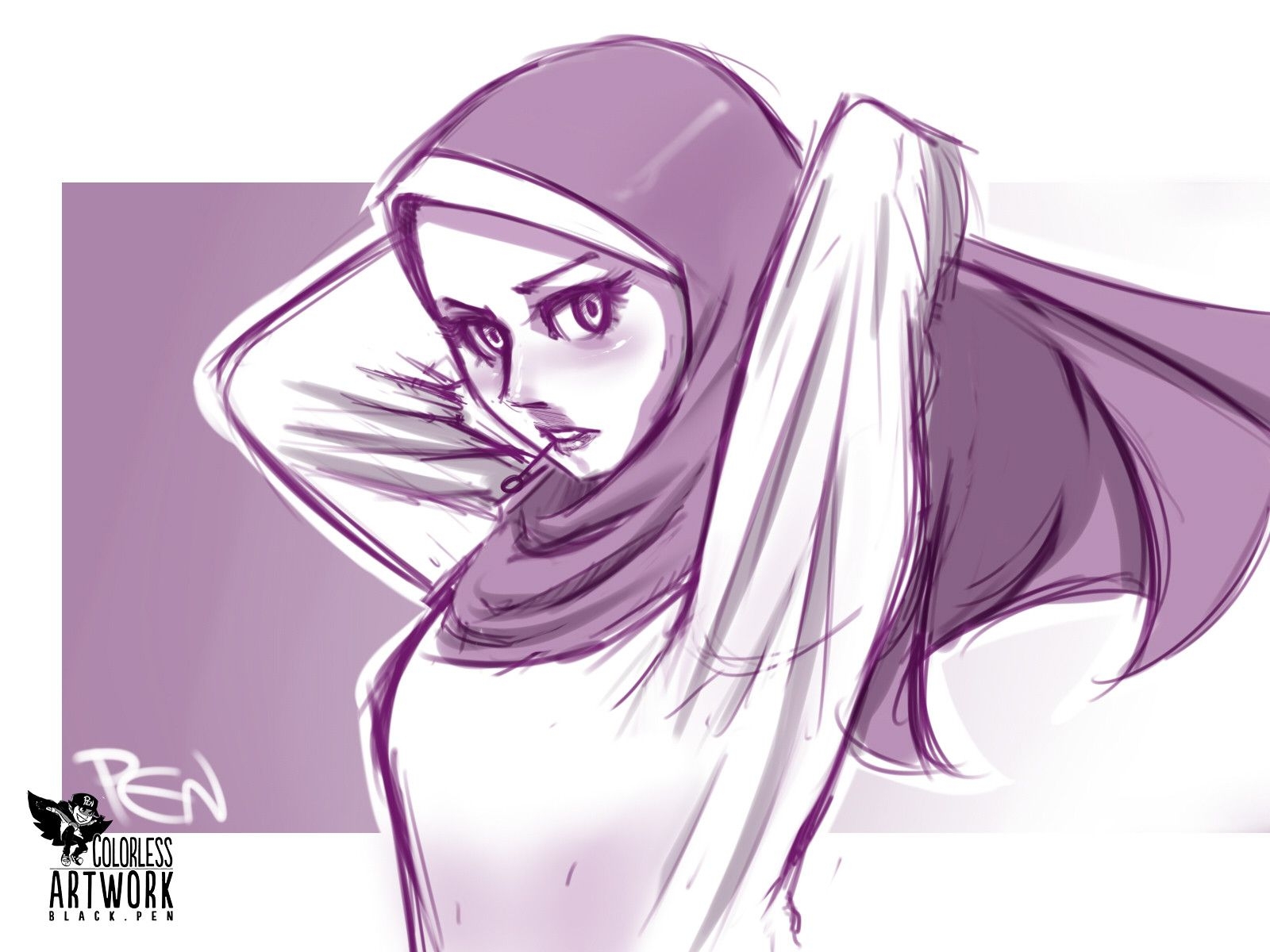 1600x1200 sketches for Muslim girls, yousef zidane, Desktop