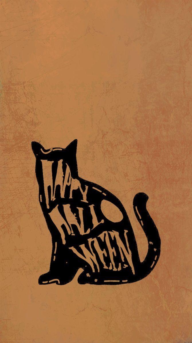 670x1200 Halloween Cat Wallpaper, Phone