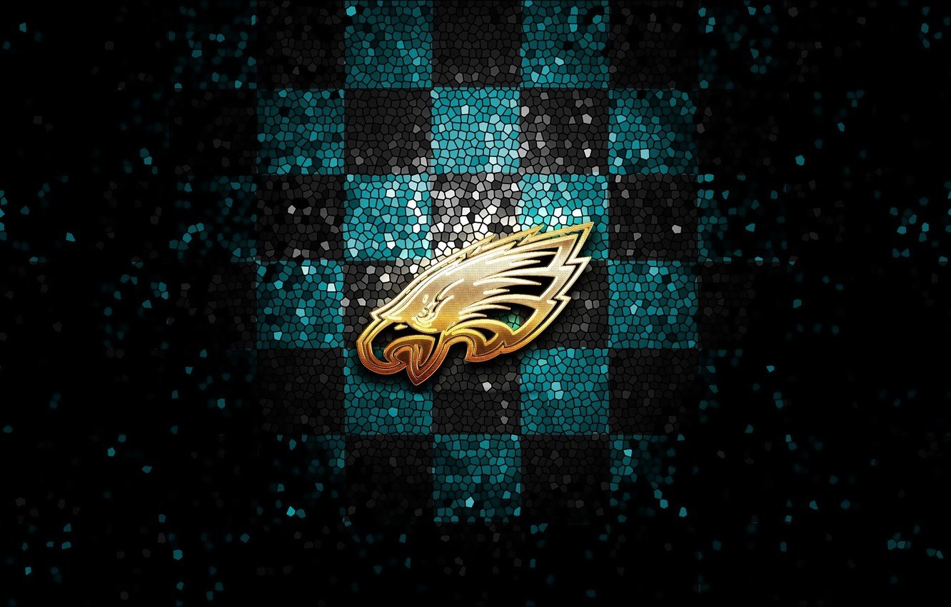 1340x850 Wallpaper wallpaper, sport, logo, NFL, glitter, checkered, Philadelphia Eagles image for desktop, section спорт, Desktop