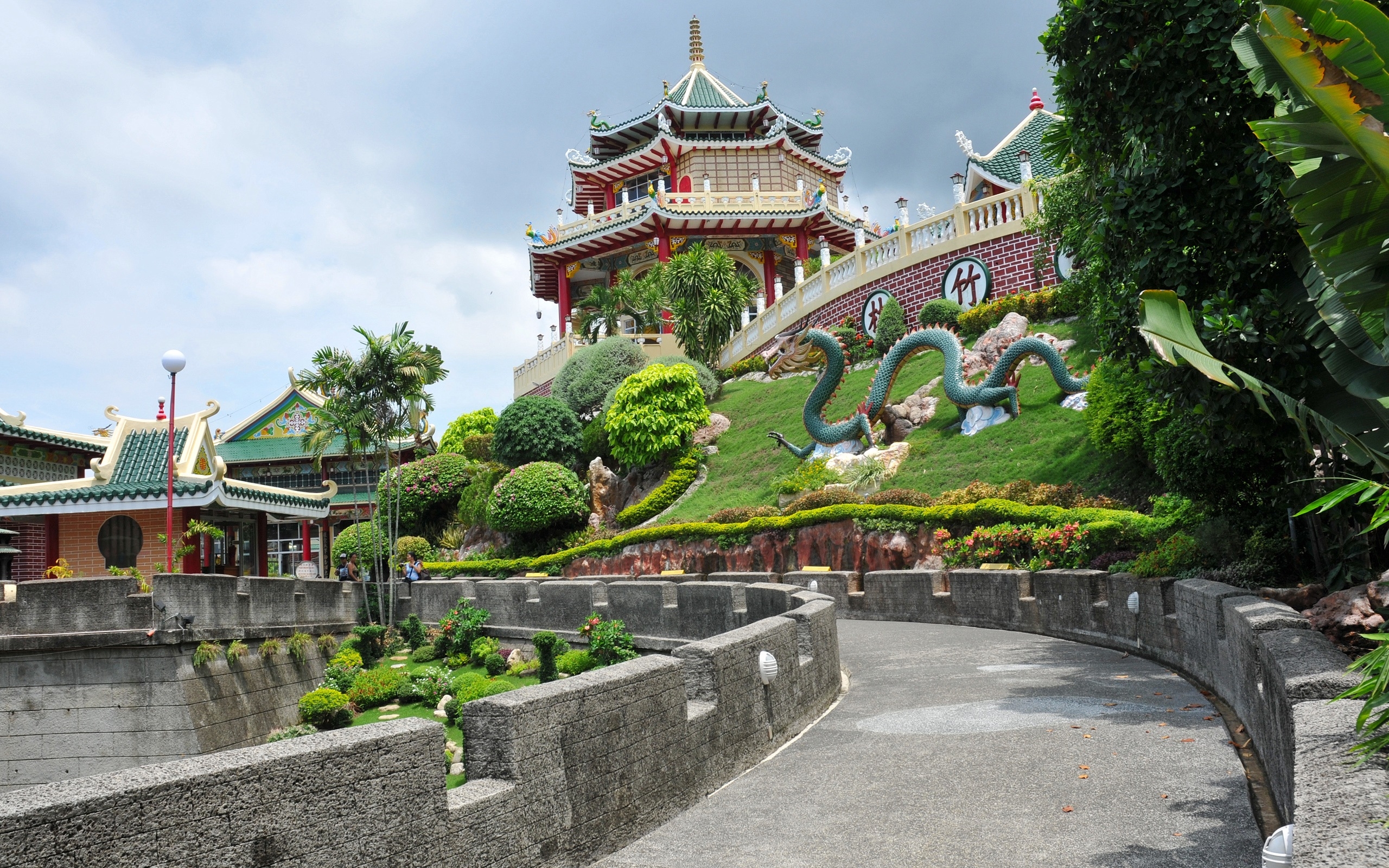 2560x1600 Wallpaper Philippines, Cebu, Taoist Temple, road, trees  HD, Desktop