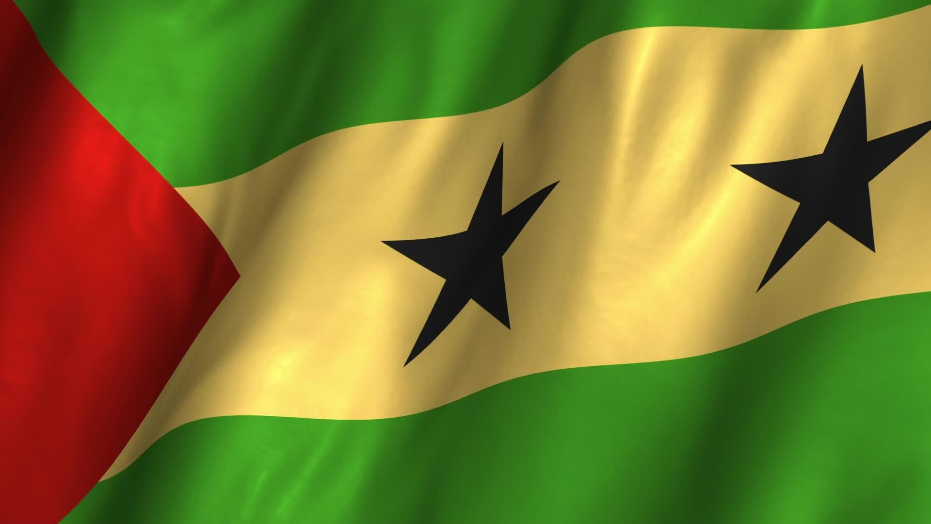 1920x1080 Video: São Tomé and Príncipe Waving Flag, Desktop