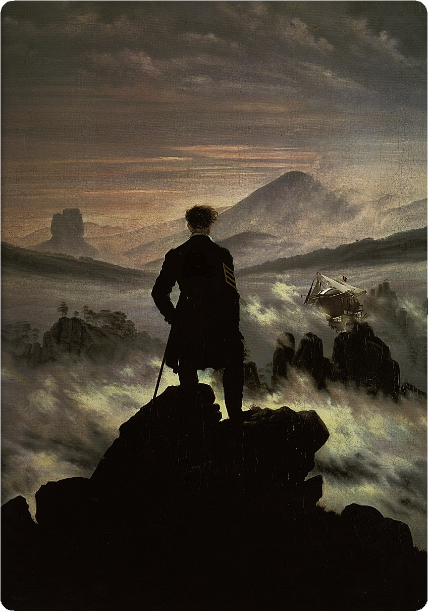 850x1210 Caspar David Friedrich above the Sea Fog 1818. Sanat tarihi, Resim sanatı, Resim, Phone