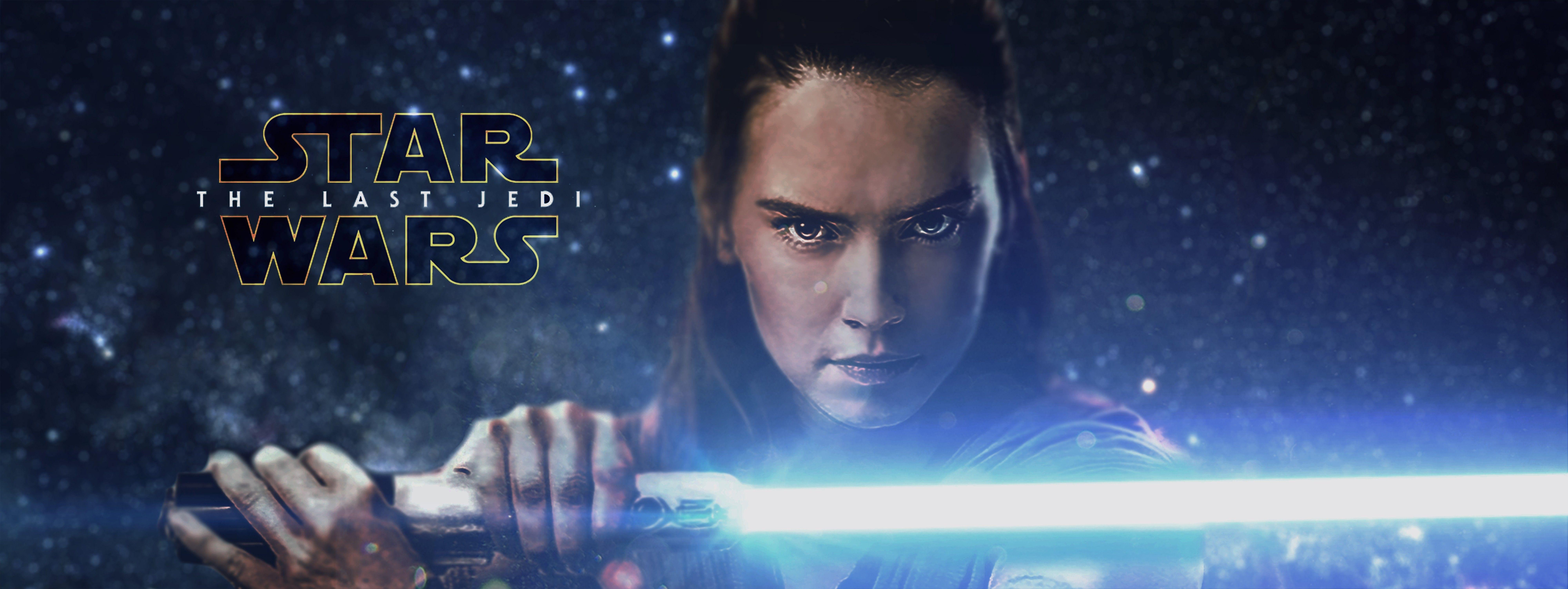 8000x3010 Star Wars: The Last Jedi, Star Wars, Rey from Star Wars, Dual Screen