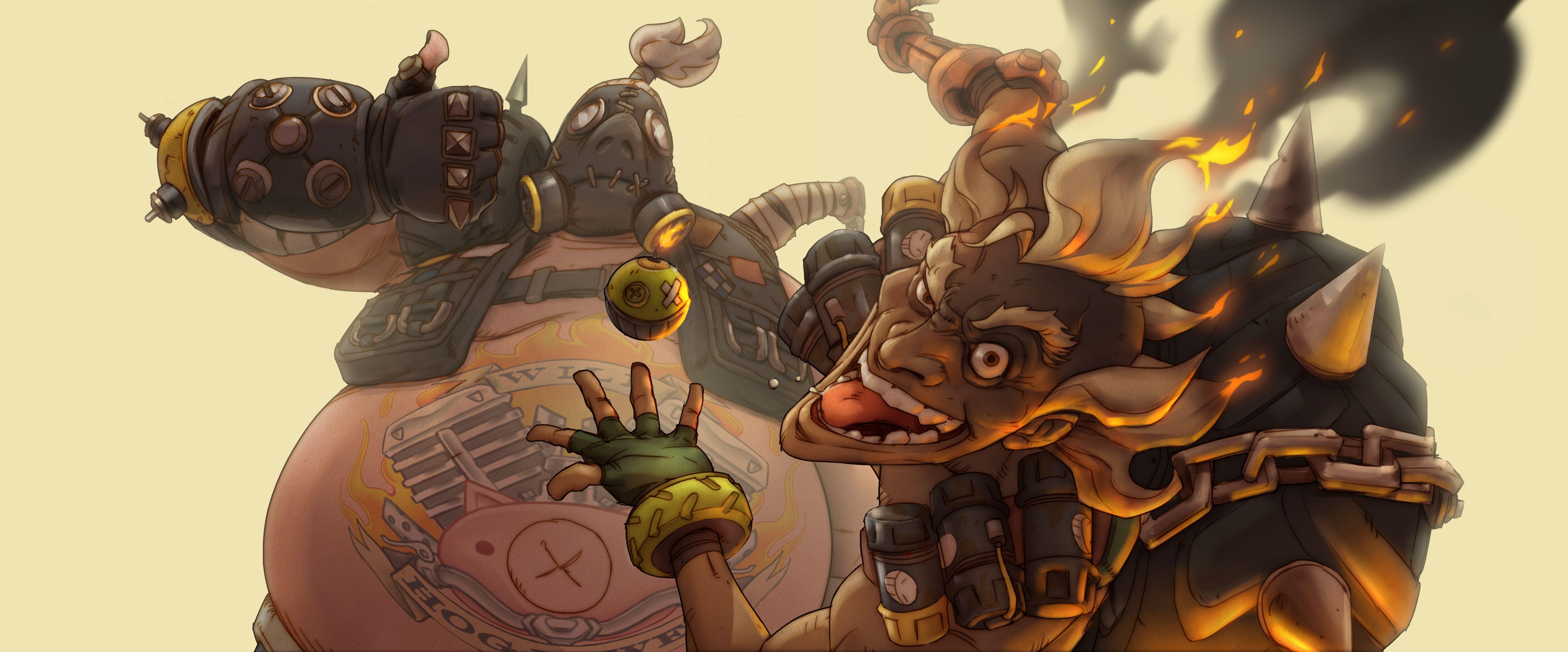 6220x2590 Video Game Overwatch Roadhog Junkrat Wallpaper. Junkrat Jamison, Dual Screen