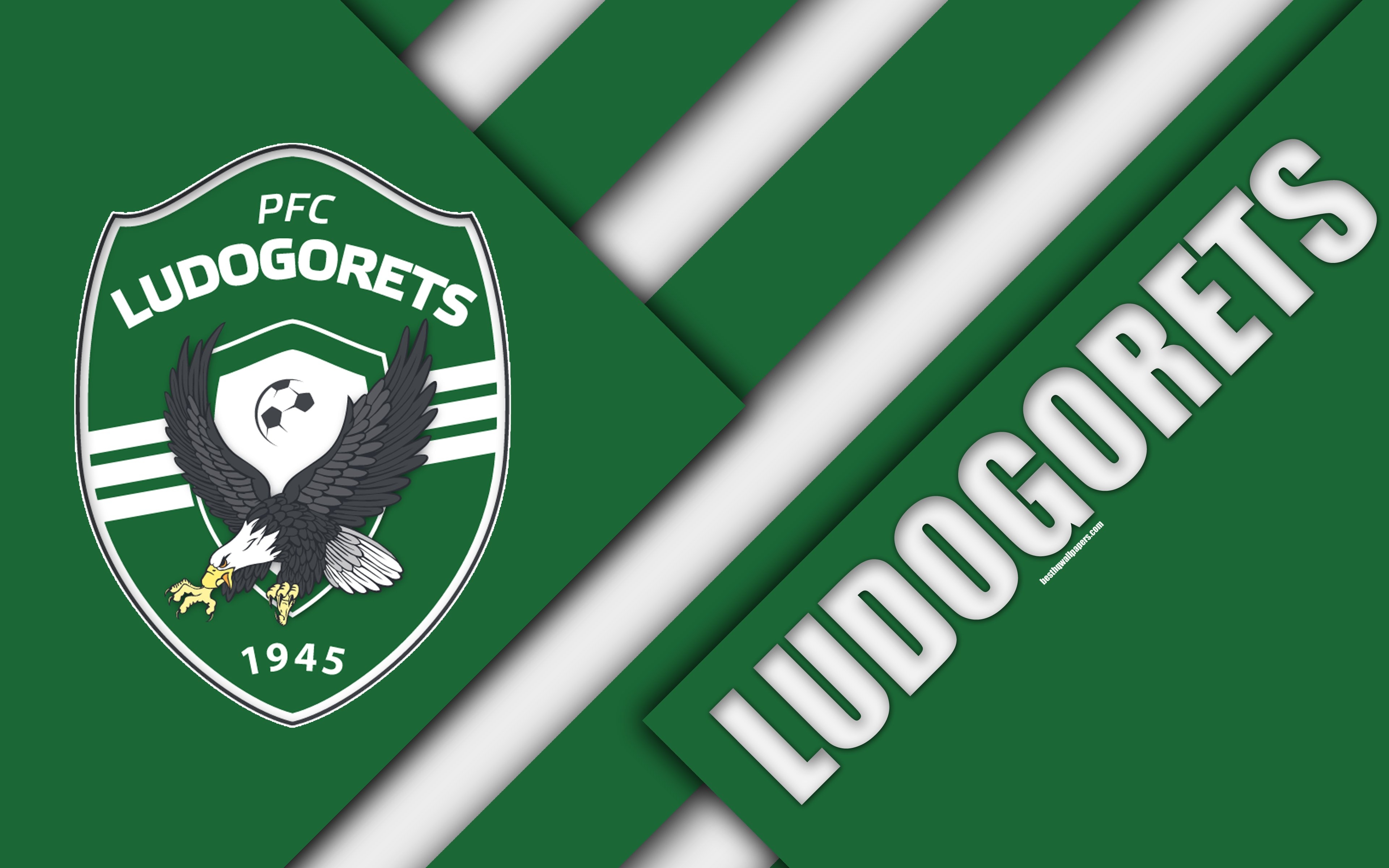 3840x2400 Download wallpaper Ludogorets FC, 4k, material design, logo, Desktop