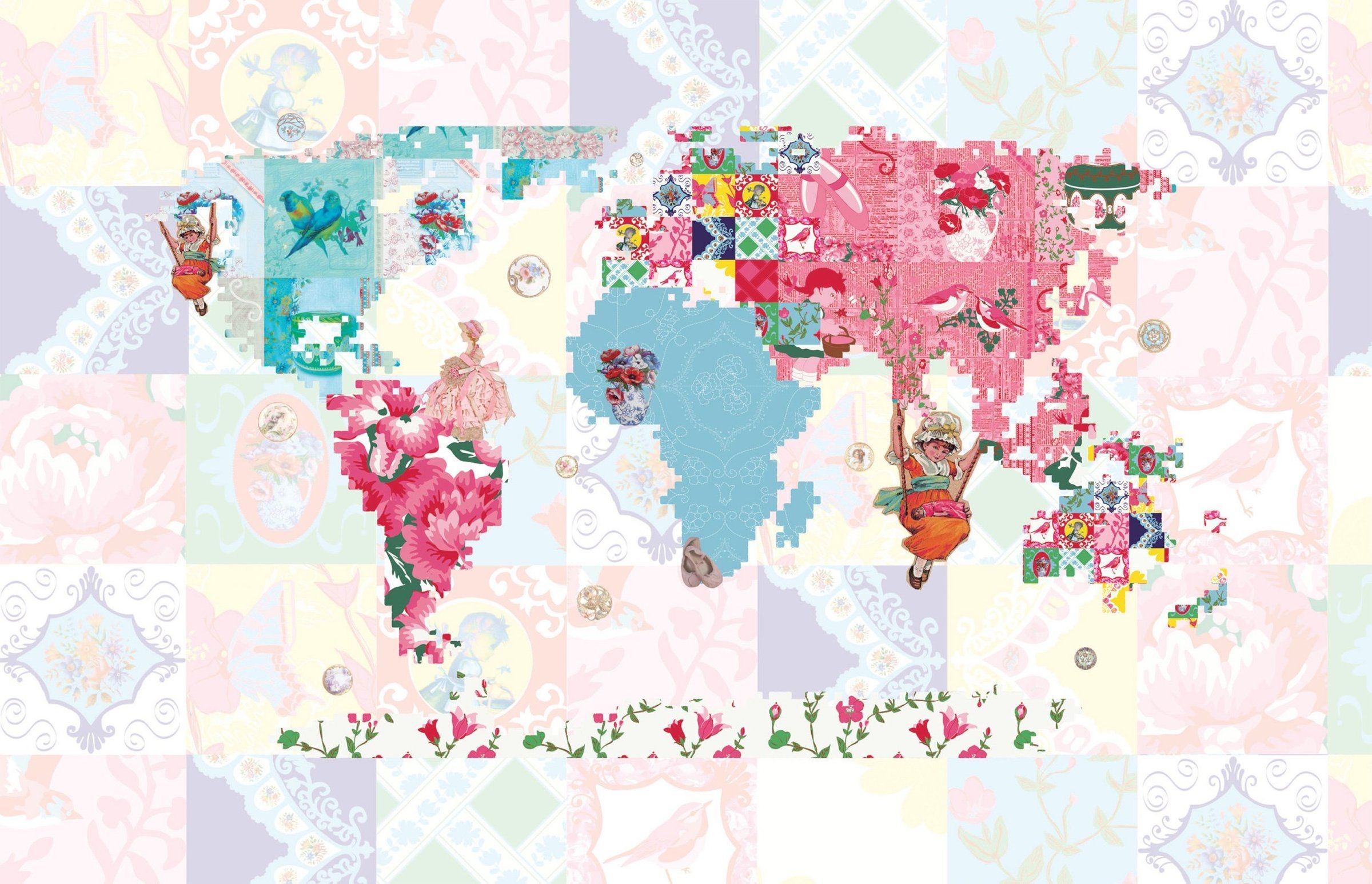 2400x1550 World Maps Childs World Map Wallpaper MAP758015, Desktop