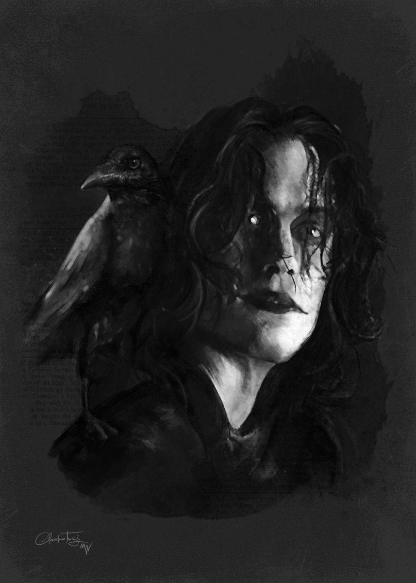 860x1200 Eric Draven The Crow' Poster by Claudio Tosi. Displate. Crow movie, Crow image, Crow art, Phone