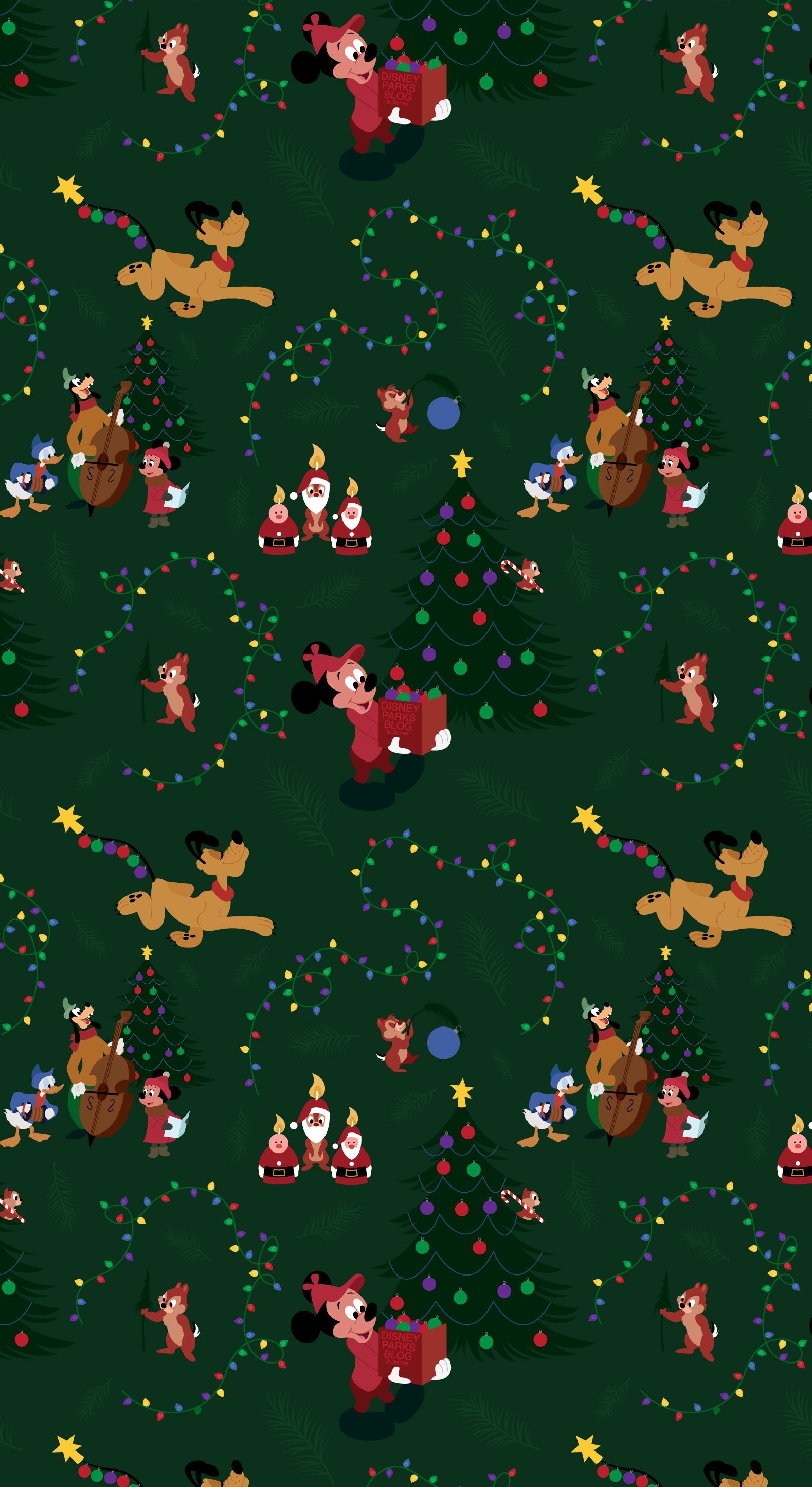 1580x2890 Mickey Mouse & Pluto Christmas Wallpaper, Phone