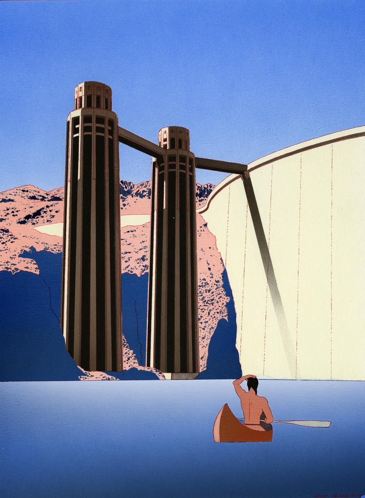 1190x1620 Guy Billout Dam. Surreal art, Unusual art, Future wallpaper, Phone