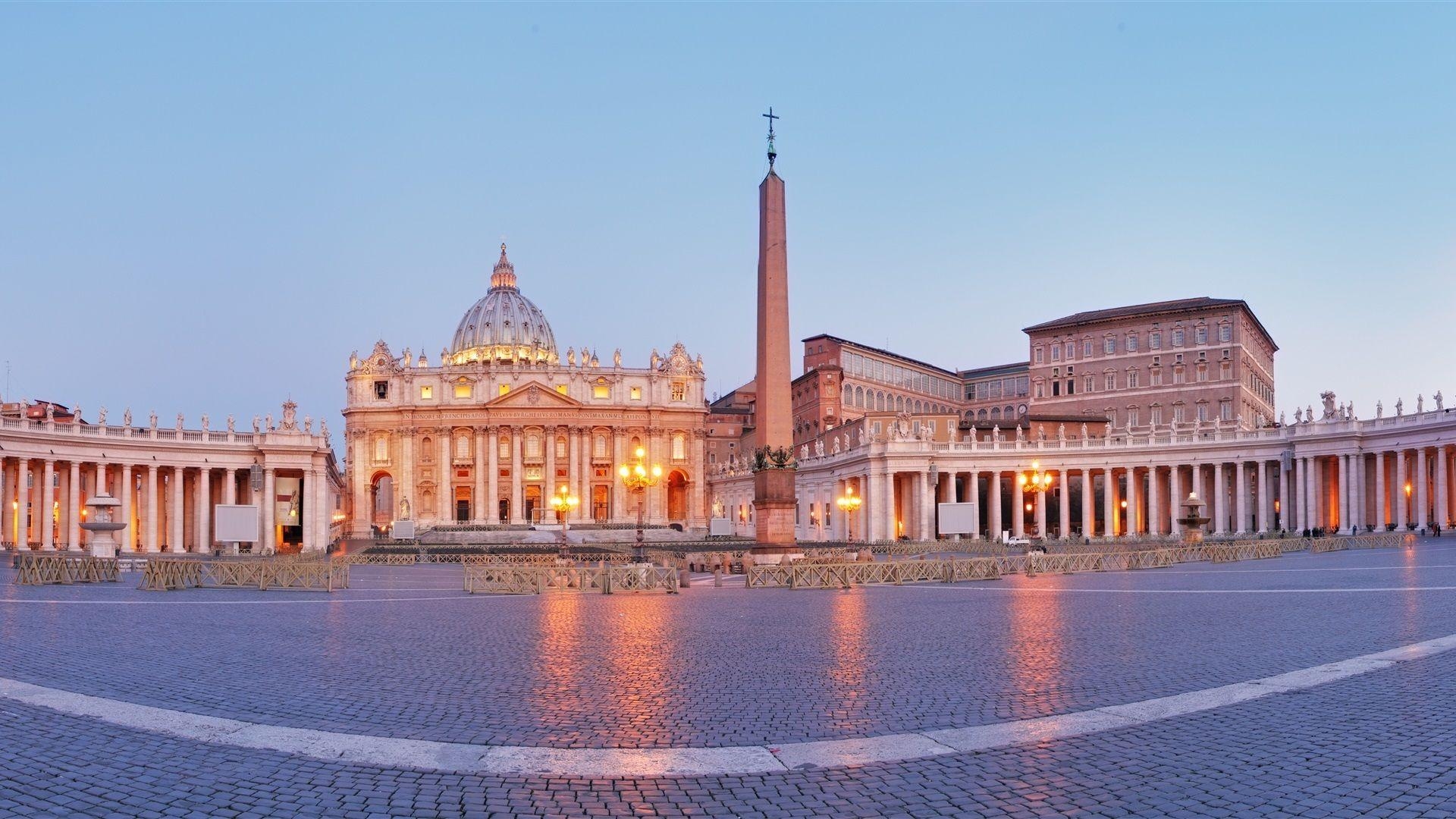 1920x1080 Vatican City, Rome, Italy, St Peter's Square, cathedral, obelisk, Desktop