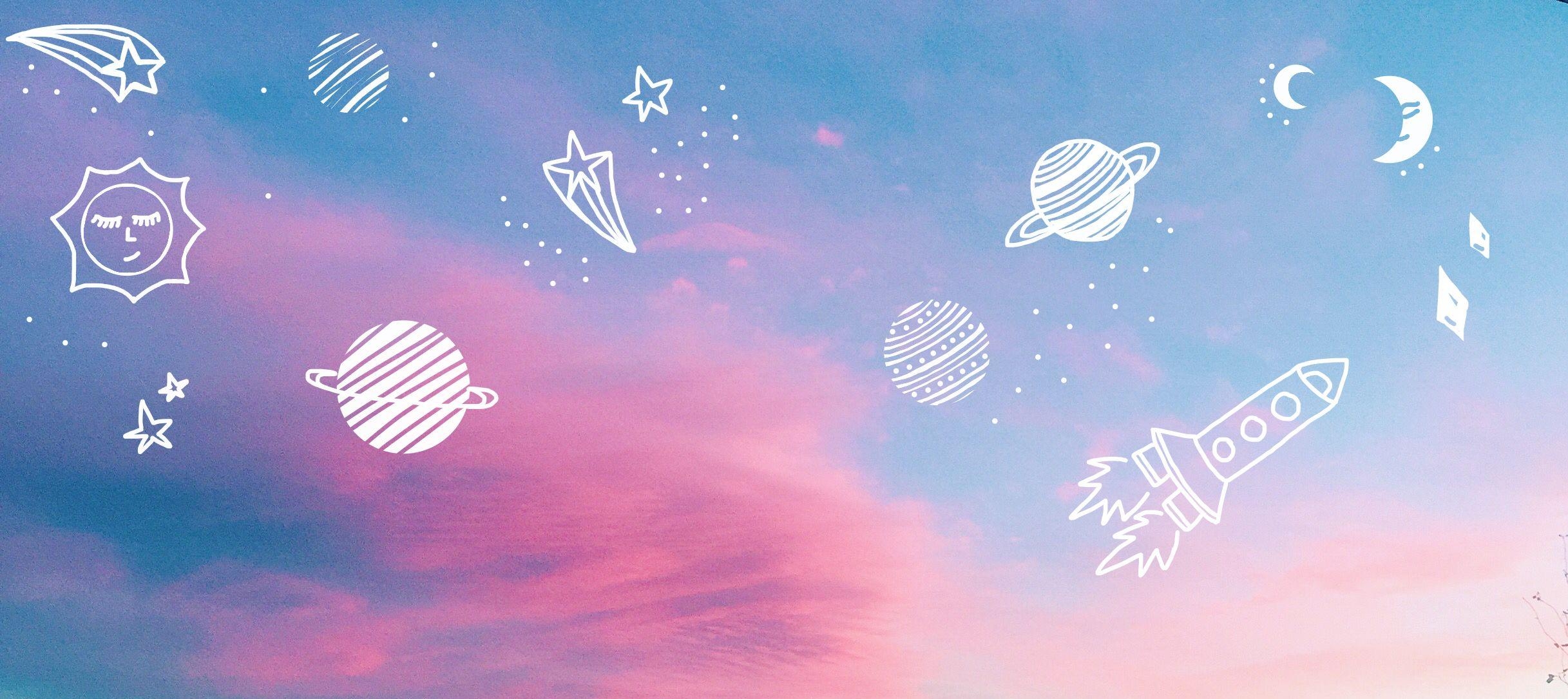 2440x1090 cotton candy clouds are the best ✨. Aesthetic desktop, Dual Screen