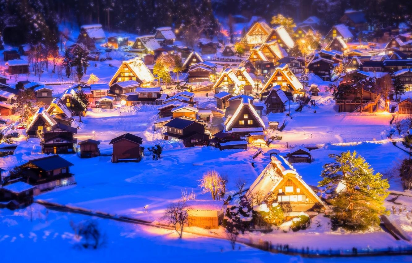 1340x850 Wallpaper winter, snow, lights, New Year, Christmas, Desktop