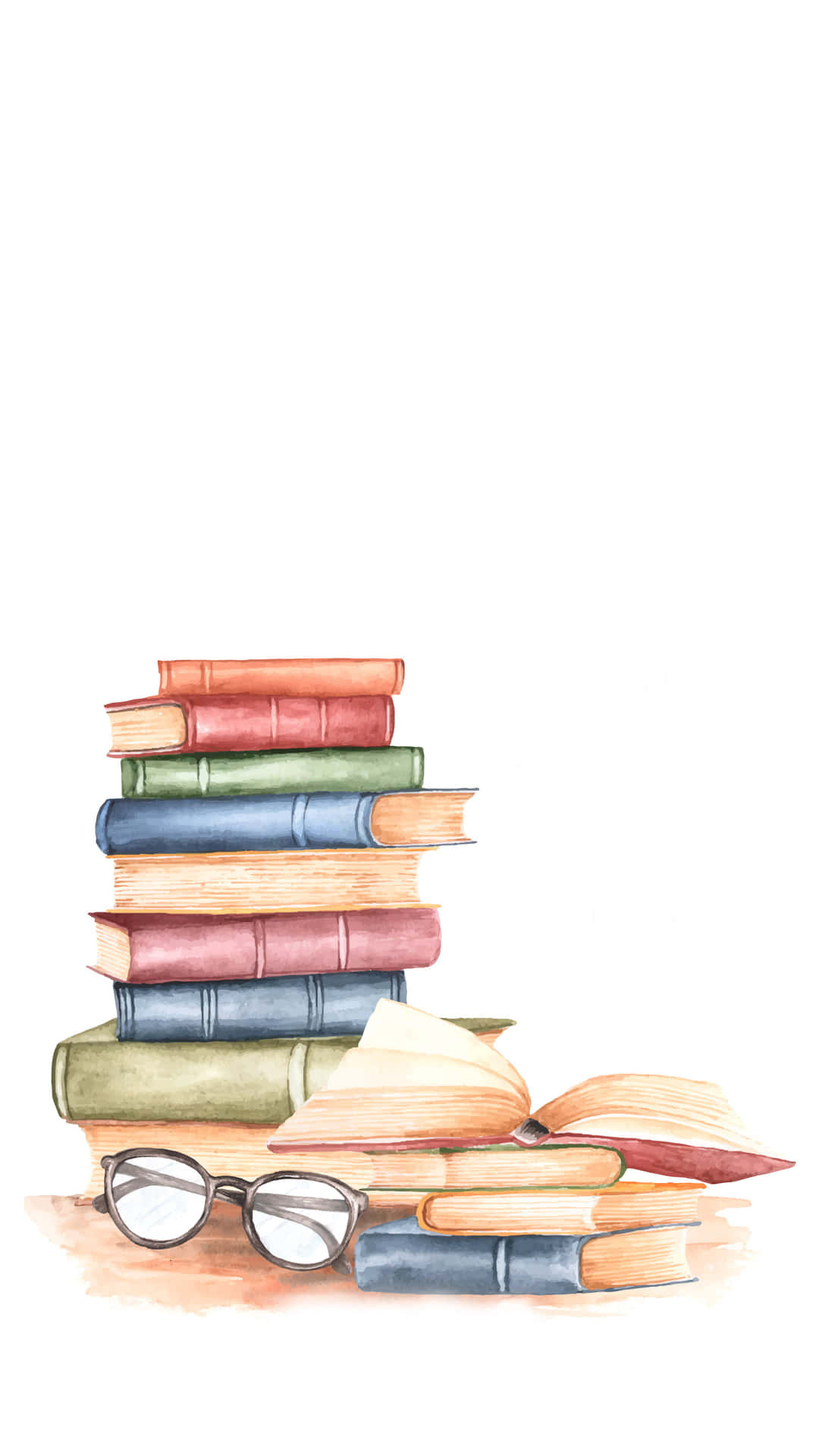 1080x1920 Download Books iPhone With Glasses Graphic Art Wallpaper, Phone