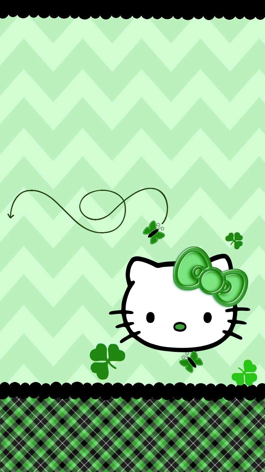 900x1600 St patricks hello kitty ideas. hello kitty, kitty, hello kitty wallpaper, Phone