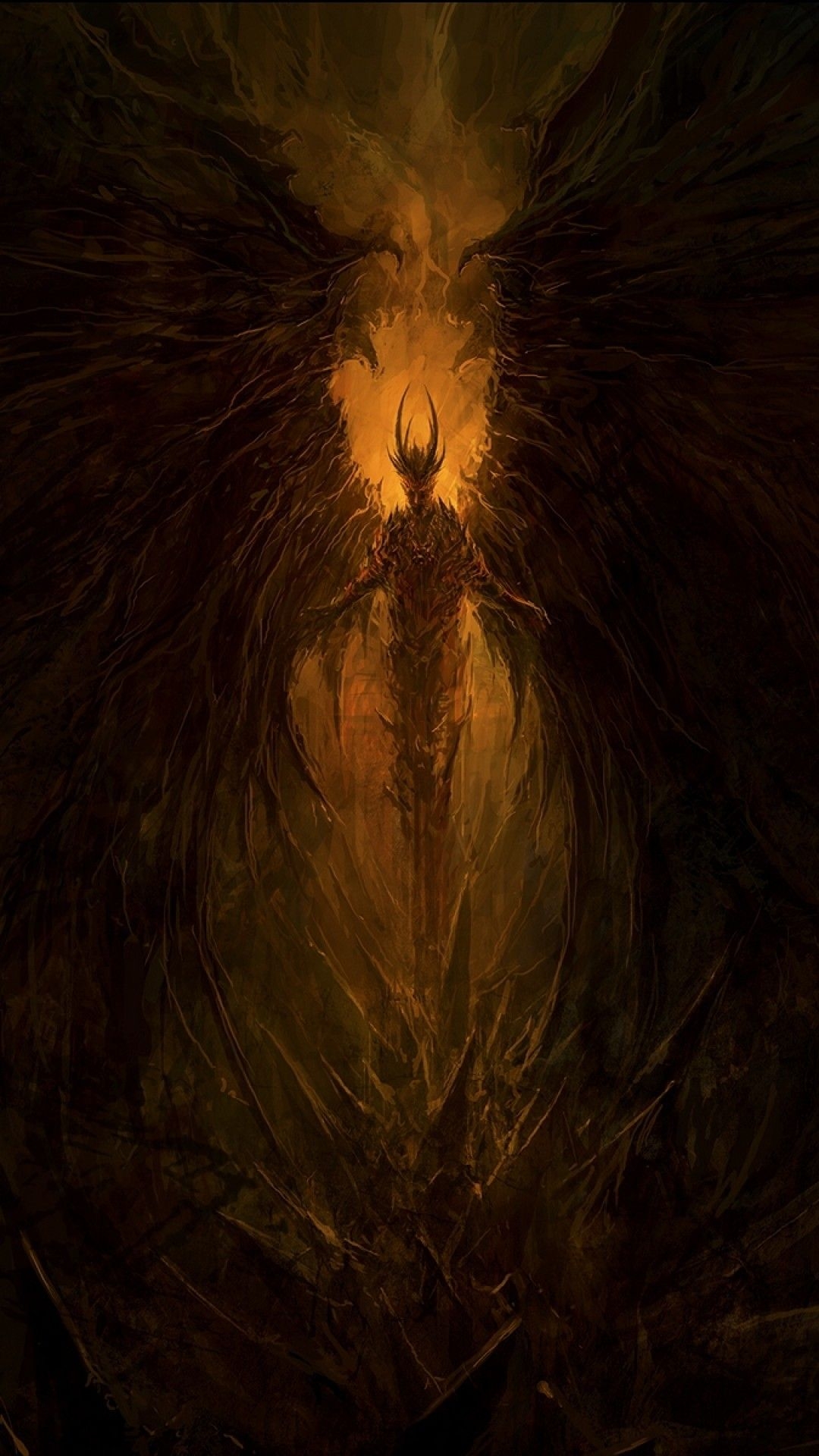 1080x1920 Download  Demon, Wings, Satan, Lucifer, Hell, Artwork Wallpaper for iPhone iPhone 7 Plus, iPhone 6+, Sony Xperia Z, HTC One, Phone