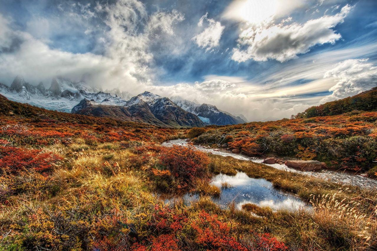 1280x860 Wallpaper Argentina Patagonia Nature Mountains Sky Grass Clouds, Desktop