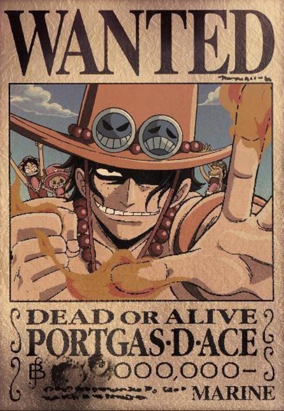 980x1420 One Piece Wanted Poster Ace.wallpapertip.com, Phone