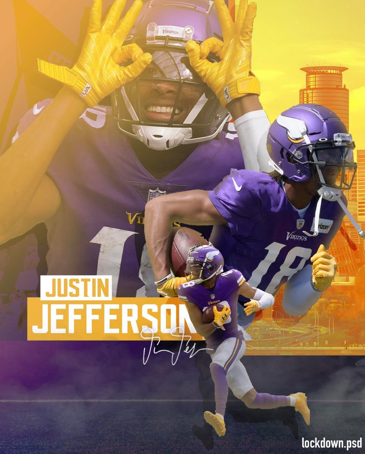 1250x1550 made a justin jefferson wallpaper for myself, though you guys might like it too, Phone