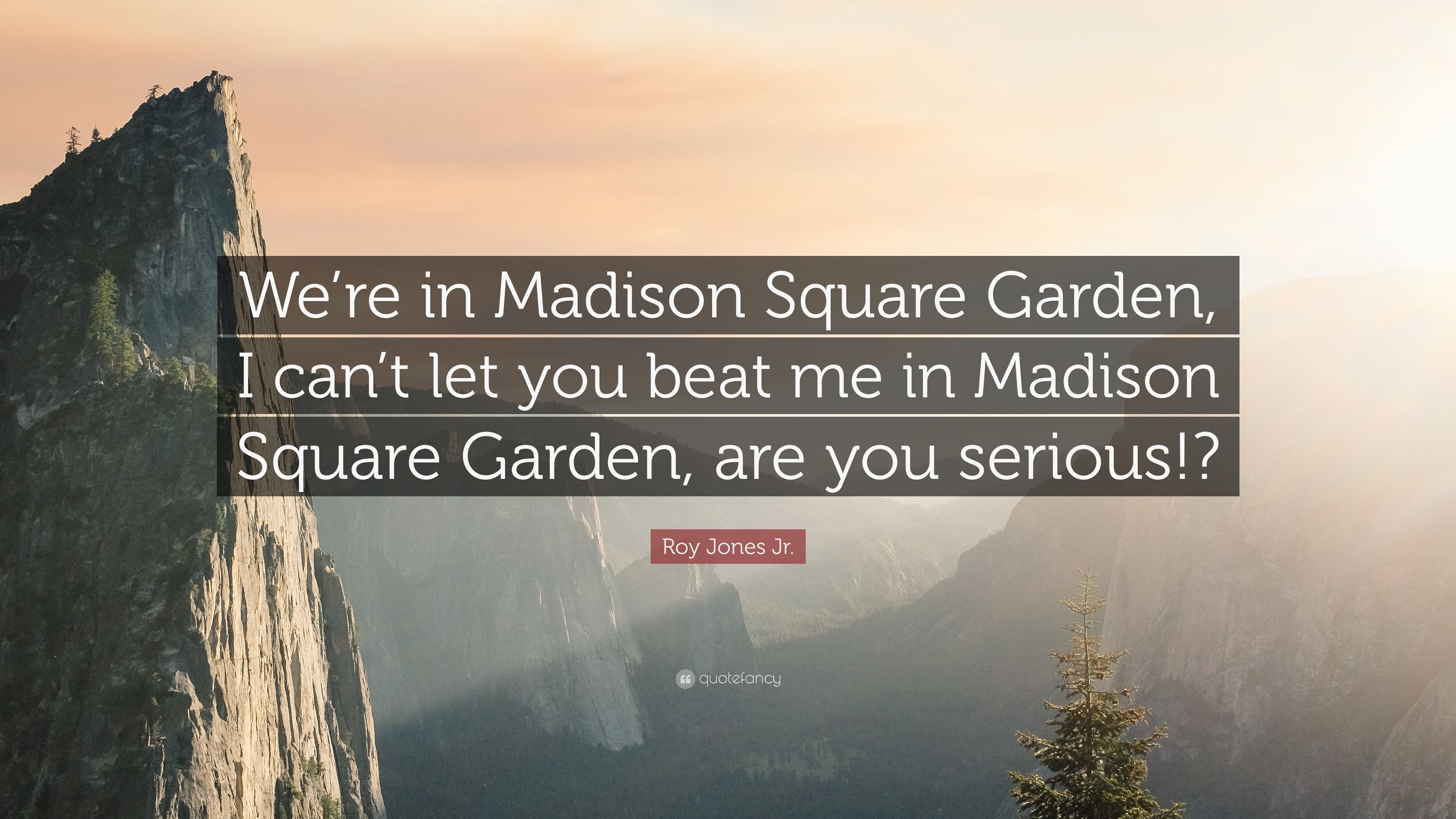 3840x2160 Roy Jones Jr. Quote: “We're in Madison Square Garden, I can't let, Desktop