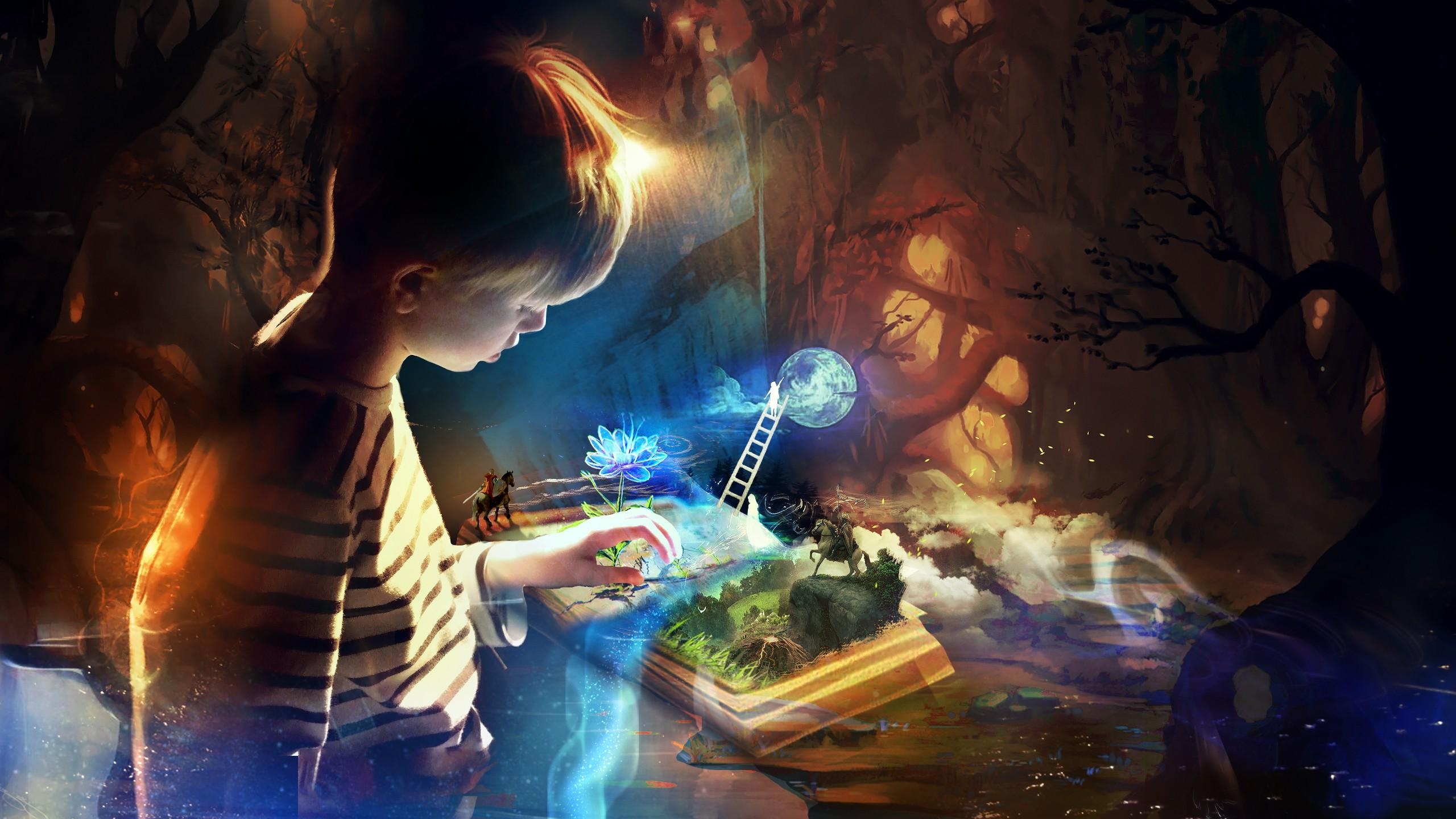 2560x1440 Book Imagination, HD Creative, 4k Wallpaper, Image, Desktop