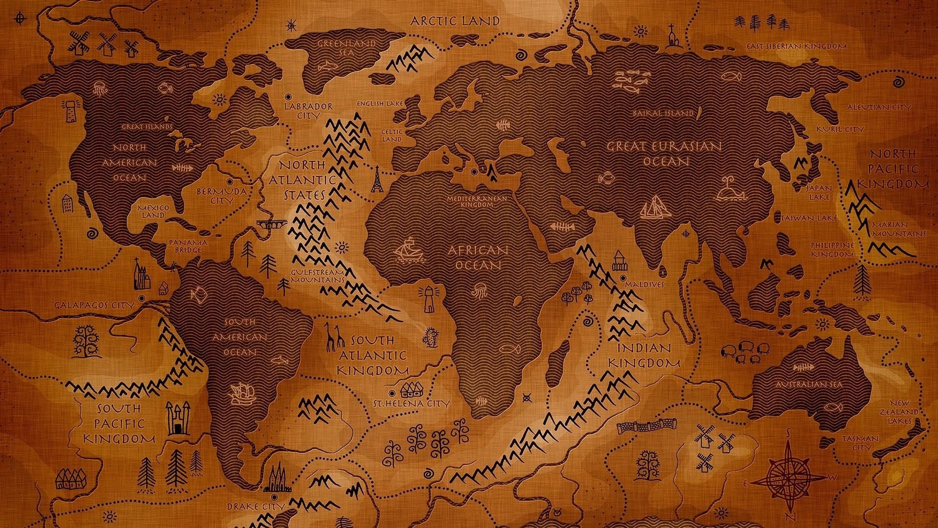 1920x1080 Antique world map.es, Desktop