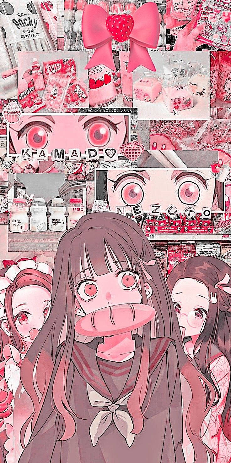 740x1480 Download Nezuko Soft Aesthetic Collage Wallpaper, Phone