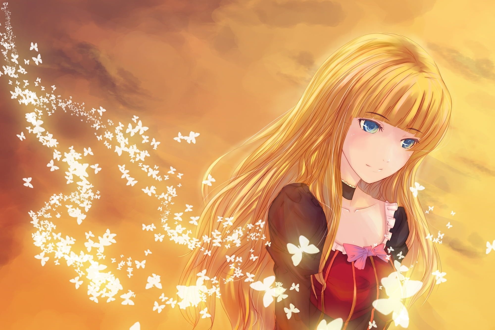 2000x1340 Blonde hair girl anime character HD wallpaper, Desktop