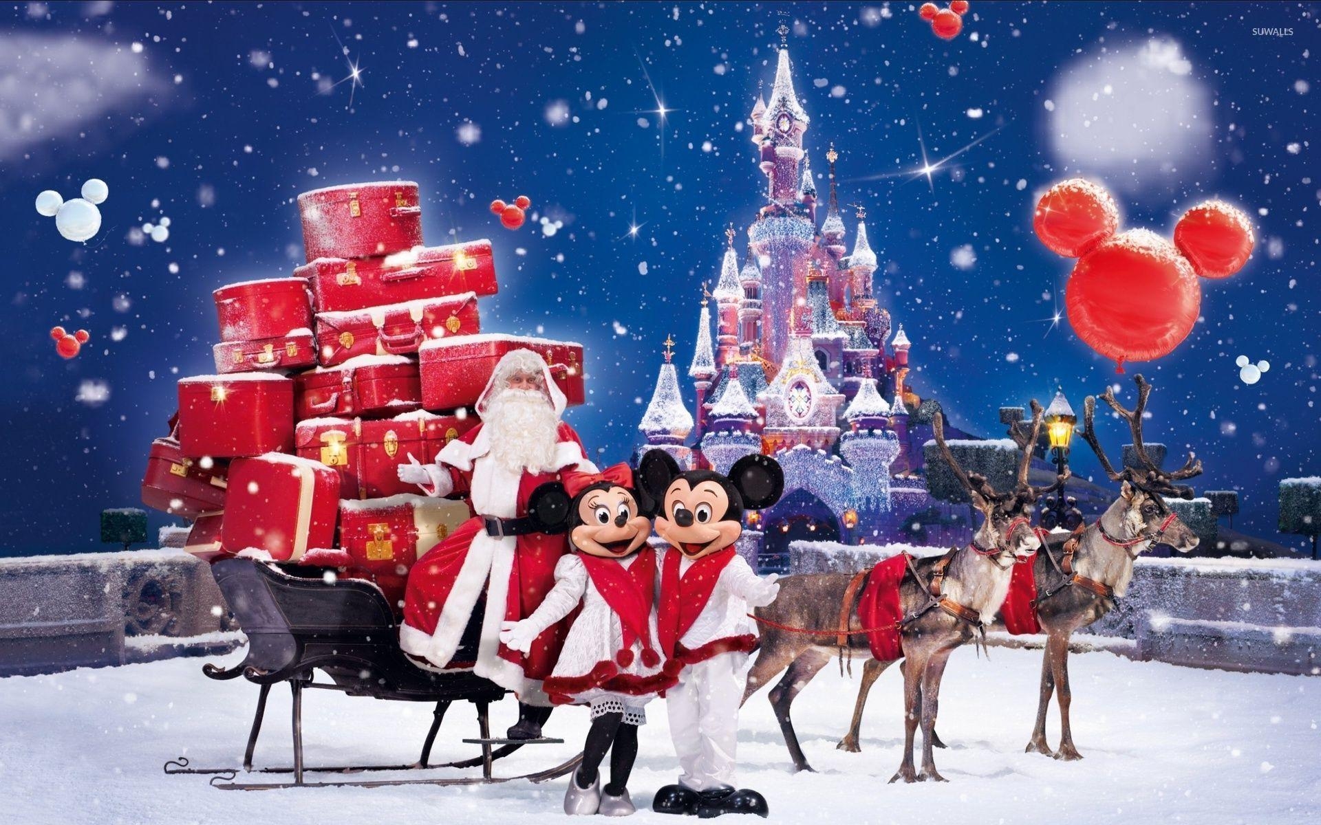 1920x1200 Santa Claus bringing gifts in a Disneyland park wallpaper, Desktop