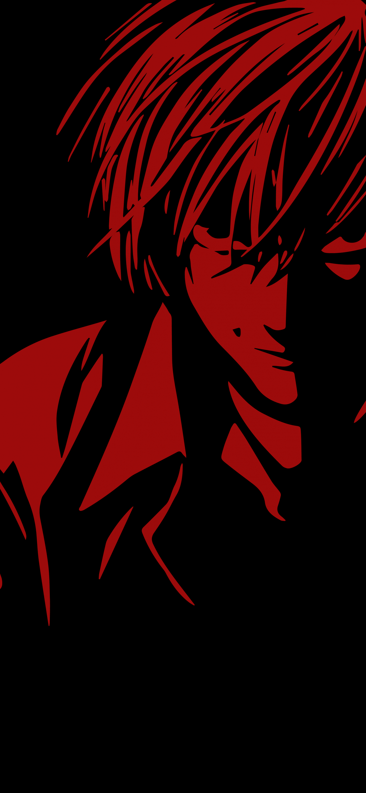 1290x2780 Light Yagami Wallpaper 4K, 5K, Death Note, Black background, Phone