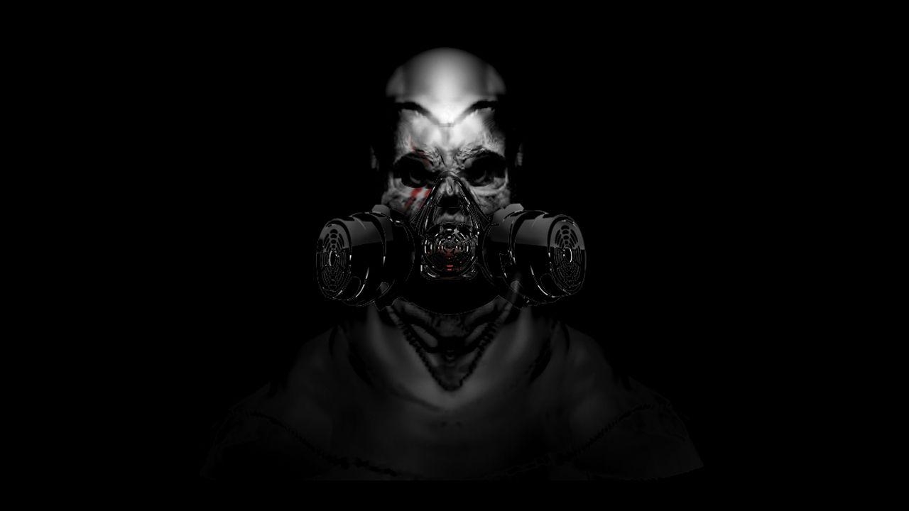 1280x720 Drawn gas mask wallpaper skull and in color drawn gas, Desktop