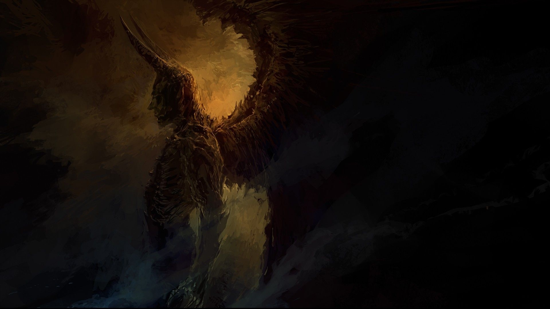 1920x1080 #fantasy art, #demon, #digital art, #hell, #creature, Desktop