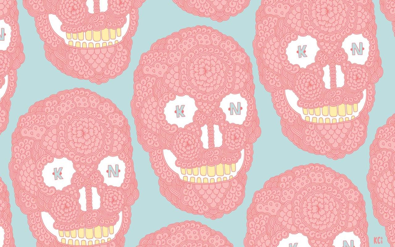 1280x800 skull wallpaper pastel goth, Desktop