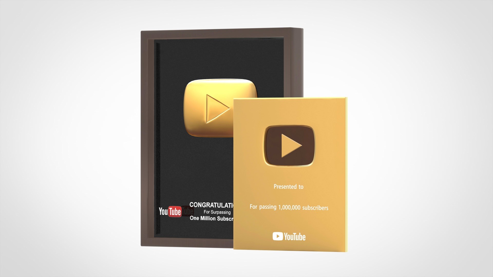 1920x1080 3D youtube gold play button, Desktop