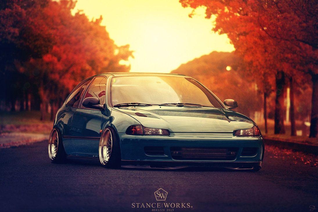 1100x730 Stanced Honda Civic, Desktop