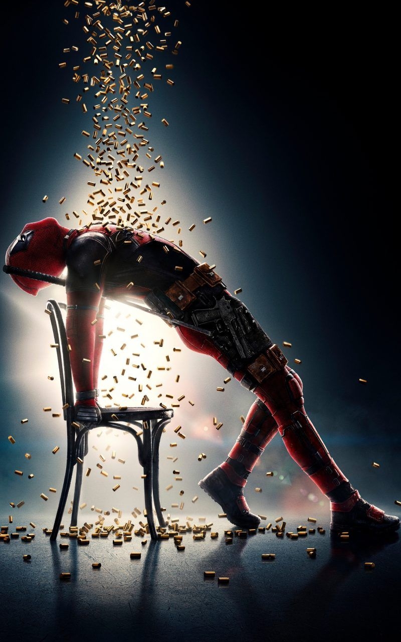 800x1280 Deadpool 2 Movie Bullets Poster 4K Wallpaper, Phone