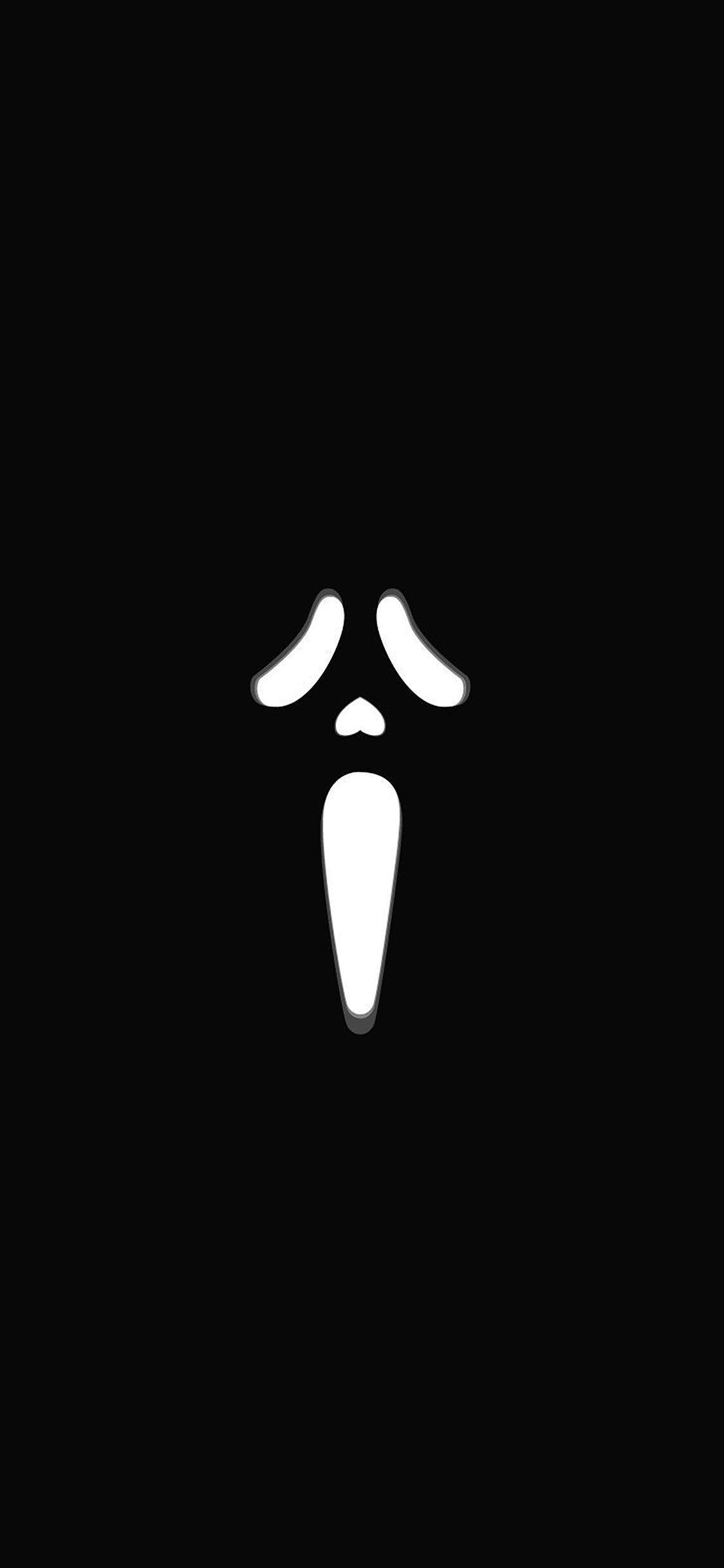 1130x2440 Scream Film Dark Illust Minimal, Phone