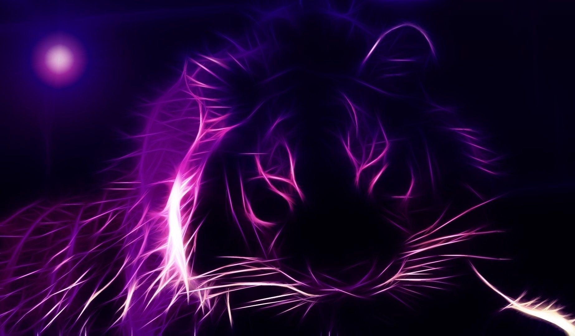 1850x1080 Purple head of lion HD Wallpaper, Desktop