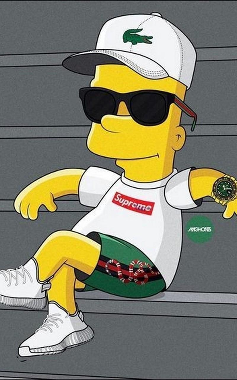 800x1280 Supreme X Bart Simpson Wallpaper HD APK for Android Download, Phone