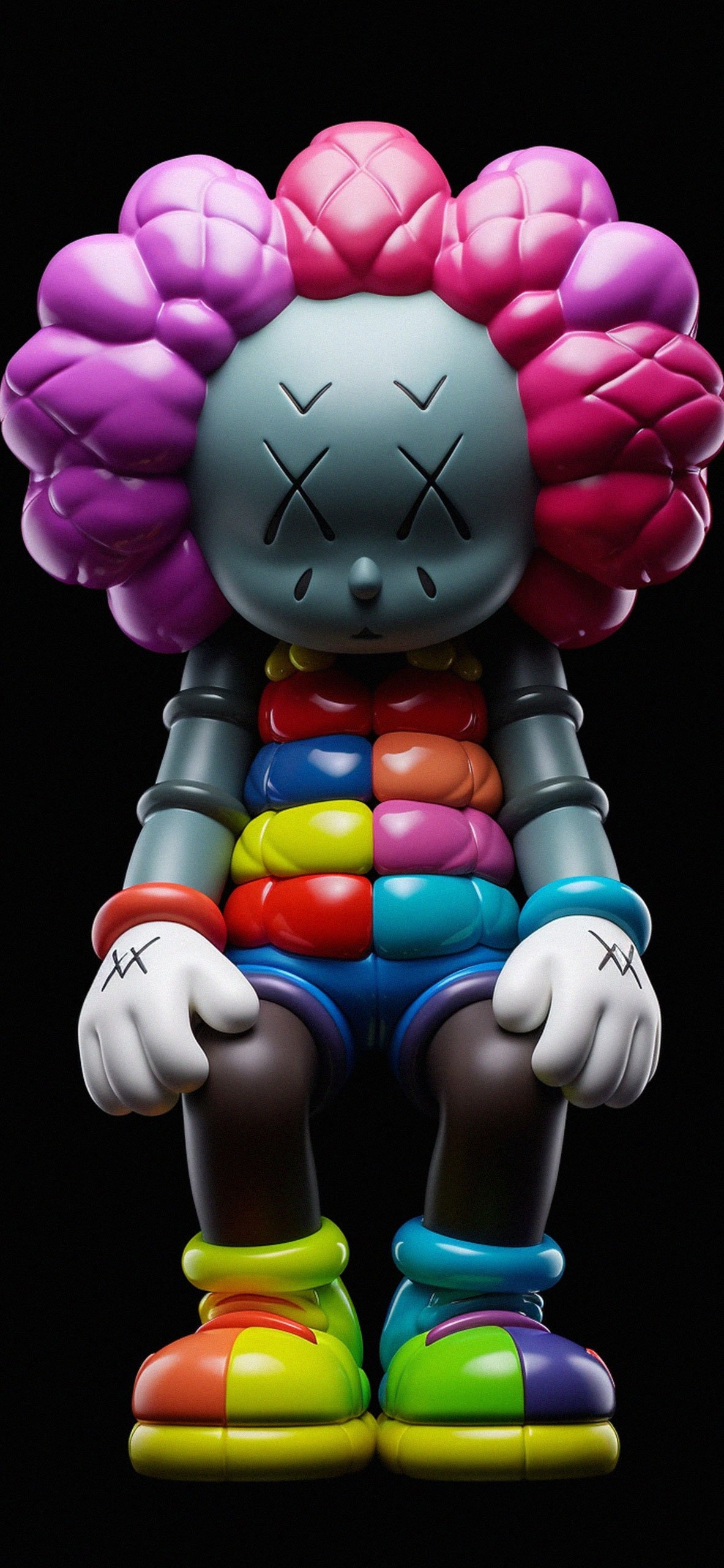 1190x2560 Kaws Clown Toy Black Wallpaper Wallpaper for iPhone, Phone